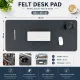 CARLA HOME Felt Desk Mat, Large Mouse Pad 80x40cm, Grey Cotton Linen Fabric