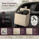 Premium Faux Sheepskin Car Vent Caddy, Portable Car Organiser Pouch For Mobile & Bits, Beige