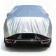 Half Car Cover Sedan with Green Reflective Strip,All Weather Car Body Cover for Sun, Rain, Dust(Fit hatchbacks Length 3.8m to 4.3m)-silver