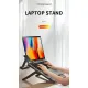 Adjustable laptop stand, designed for 17.3-inch laptops, a portable stand that allows for height adjustment on the desk, and comes with a dedicated phone holder.