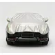 Half Car Cover Sedan with Green Reflective Strip,All Weather Car Body Cover for Sun, Rain, Dust(Fit Sedans, compact SUVs Length 4.3m to 4.5m)-Sand gold