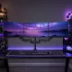 Triple Monitor Mount Stand – Desk Clamp with 3 Adjustable Arms for Multi-Screen Setup