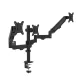 Triple Monitor Mount Stand – Desk Clamp with 3 Adjustable Arms for Multi-Screen Setup