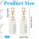 2 Pcs Pen Holder for Lanyard, White PU Leather Anti-Lost Lanyard Pen Clip Retractable Pens Holder Clip Keychain, Portable Pouch Pocket Pens Holders for Pencil Badges Clipboard Nurses Office School