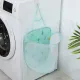 Collapsible Laundry Bag Foldable Laundry Hamper Large Laundry Basket Mesh Wall Mounted for Bathroom with Hook Green Tree
