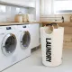 Collapsible laundry basket, Large laundry basket 90 L, Independent laundry basket with high base, Durable and easy to clean, white