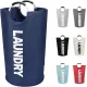 Collapsible laundry basket, Large laundry basket 90 L, Standalone laundry basket with high base, Durable and easy to clean, navy blue