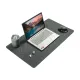 CARLA HOME Felt Desk Mat, Large Mouse Pad 80x40cm, Grey Cotton Linen Fabric