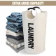 Collapsible laundry basket, Large laundry basket 90 L, Independent laundry basket with high base, Durable and easy to clean, white