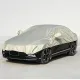 Half Car Cover Sedan with Green Reflective Strip,All Weather Car Body Cover for Sun, Rain, Dust(Fit Sedans, compact SUVs Length 4.3m to 4.5m)-Sand gold