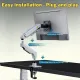 Single Monitor Arm for 17-30 Inch Screens,Height Adjustable Desk Mount Sliver Aluminium Monitor Stand, VESA 75/100mm with C-Clamp/Grommet Base&Gas Spring,Ergonomic Stand for Work/Gaming