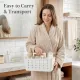 Shower Caddy Portable, Cleaning Supplies Caddy Organizer with Handle and Adjtable Dividers, Plastic Shower Basket for Dorm Room Essentials, College, Bathroom, White, 1 Pack