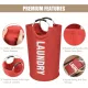 Collapsible laundry basket, Large laundry basket 90 L, Standalone laundry basket with high base, Foldable laundry bucket, red