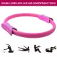 Multicolor Yoga Circle Crescent Handle Pilates Ring for Body Toning Exercise - Pink