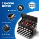 GIANTZ 5 Drawer Tool Chest Box Cabinet Lockable Garage Storage Organiser Black