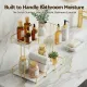 Artiss 2X Bathroom Storage Rack 2 Tier Corner Organiser Gold Marble Look