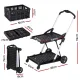 Artiss Shopping Trolley with Wheels 2 Layer w/2 Crates Foldable Trolley Black