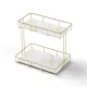 Artiss 2X Bathroom Storage Rack 2 Tier Corner Organiser Gold Marble Look