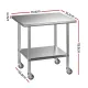Cefito 914x762mm Stainless Steel Kitchen Bench w/ Splashback Work Table Prep Bench Commercial 430