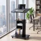 Artiss Mobile Podium Stand with Lockable Wheels Height Adjustable Laptop Desk Black