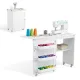 Artiss Folding Sewing Table Sewing Machine Desk Multi-functional Rolling Work Table Craft Station