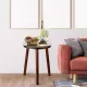 2Pcs Small Side Table Round End Table Wood Plant Stand Super Thick 3-Legs Stool