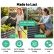 Green Fingers 3 Pcs Raised Garden Bed Kit Oval Galvanized Steel Planter Boxes 240x80x56cm, Heavy Duty Metal Elevated Garden Bed for Vegetables Flowers Herbs, with Safety Edging, Gloves & Pegs Included