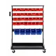 Giantz 74 Bins Storage Rack Double Sided Mobile Garage Workshop Tools Organizer