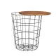 YES4HOMES Vintage Round Coffee Tables Set of 2 Side Tables Robust Steel Frame for Living Room Bedroom Rustic Brown and Black