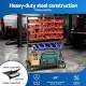 Giantz 74 Bins Storage Rack Double Sided Mobile Garage Workshop Tools Organizer