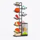 CARLA HOME 7 Tier Ball Storage Rack - Sports Organiser - Black - Basketball Storage Rack