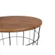 YES4HOMES Vintage Round Coffee Tables Set of 2 Side Tables Robust Steel Frame for Living Room Bedroom Rustic Brown and Black