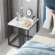 Luxury square side table marble stone-Black frame