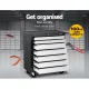 Giantz 7 Drawer Tool Box Cabinet Chest Trolley Storage Garage Toolbox Grey