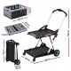 Artiss Shopping Trolley with Wheels 2 Layer w/1 Crate Foldable Trolley Grey