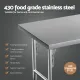 Cefito Stainless Steel Kitchen Benches Work Bench Wheels 122X61CM 430