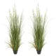 Artificial Grass Plant, 2 Pack 1194mm Reed Flower Grass in Pot, Premium PVC Faux Fake Greenery Shrubs Plant for Indoor Outdoor House Home Garden Office Room Décor, Housewarming, Green
