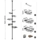 Artiss Tension Pole Shower Caddy Steel Corner Bathroom Shelf Black