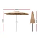 Instahut 3m Outdoor Umbrella Beach Pole Garden Patio Tilt Beige