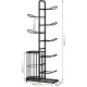 CARLA HOME 7 Tier Ball Storage Rack - Sports Organiser - Black - Basketball Storage Rack