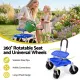 Gardeon Garden Cart Seat Rolling Stool 360 Swivel Height Adjustable Heavy Duty Blue