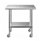 Cefito 914x762mm Stainless Steel Kitchen Bench w/ Splashback Work Table Prep Bench Commercial 430