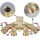 Brass Garden Hose Splitter (4 Way) + Garden Hose Quick Connector