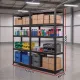 Giantz 2-Rack Garage Shelving 1.6X0.8m MDF Warehouse Shelves Storage Rack Black