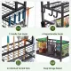 Gardeon Garden Tool Organizer Rack 16 Slots Rolling Garage Storage with Hooks