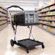 Artiss Shopping Trolley with Wheels 2 Layer w/1 Crate Foldable Trolley Grey