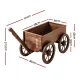 Gardeon Wooden Planter Cart Garden Decor Plant Stand Fir Wood Flower Wagon Wheels XL