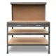Kartrite 3-layered Work Bench Garage Storage Table Tool Shop Shelf Silver