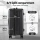 Wanderlite 4pcs Trunk Luggage Suitcase Set Travel Carry On TSA Lock Black
