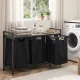 Artiss Laundry Basket with 3 Pull-out Bags Metal Frame Black